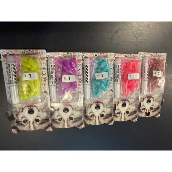 ZETPO Other - ZETPO Soft Pet Nail Caps for Dogs Size Large 5 Pack Multi Color Soft Claw Covers
